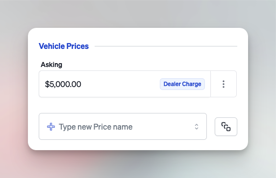 Pricing details showing vehicle prices and taxable status
