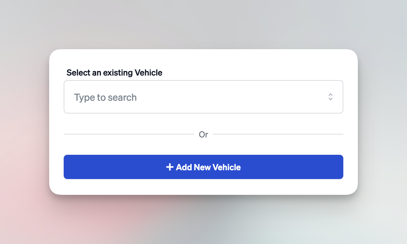 Selecting or adding vehicle in a deal jacket