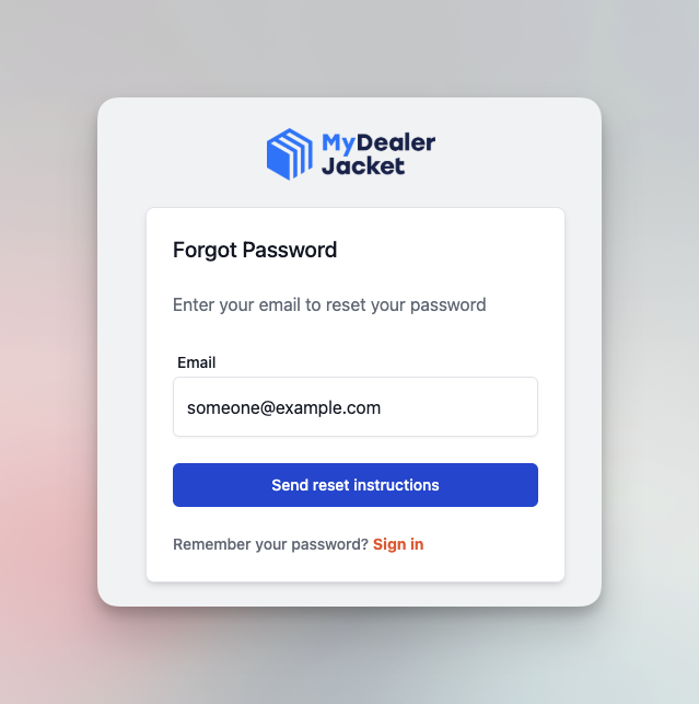 Send password reset instructions