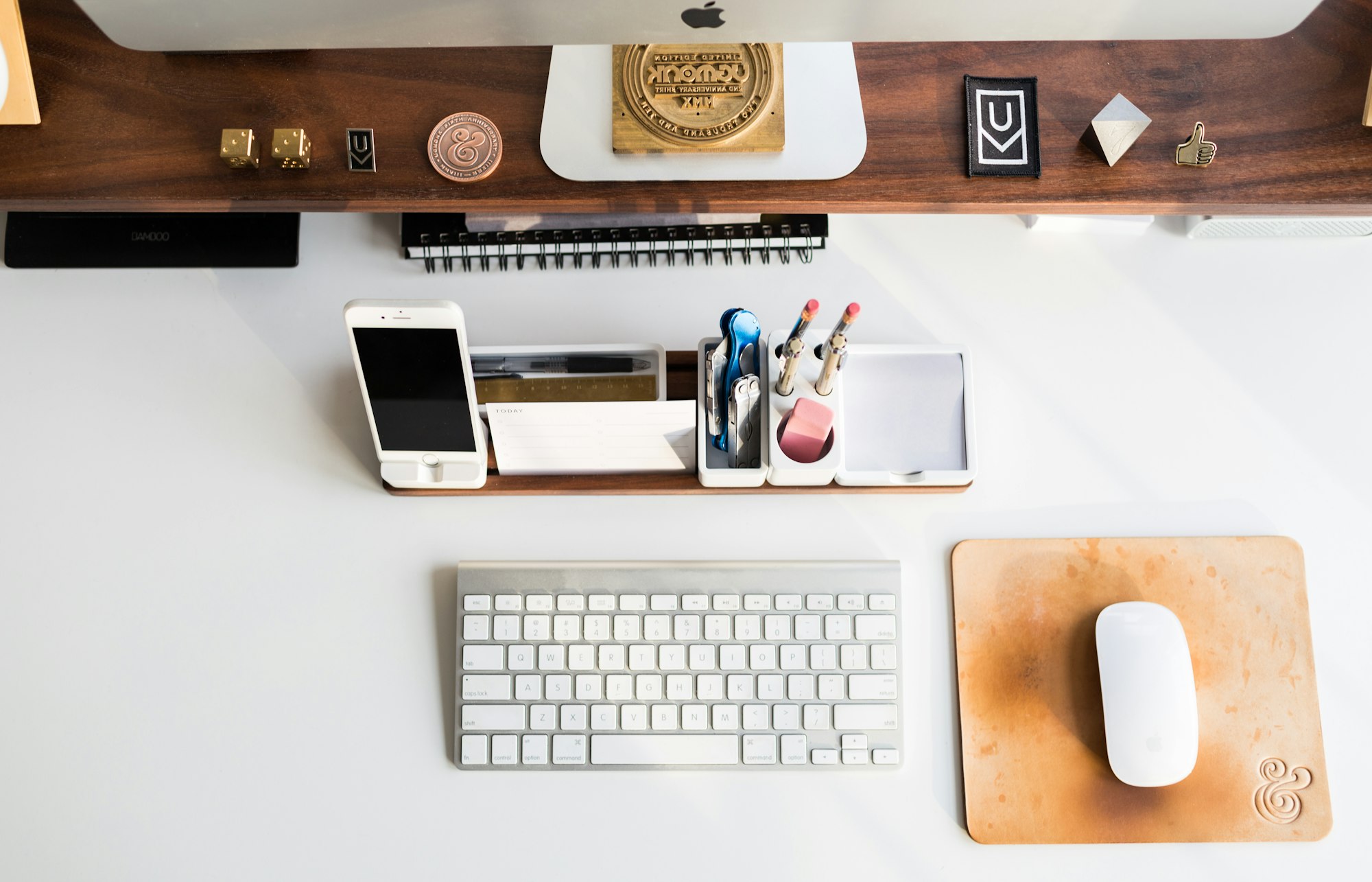 Organized desk setup